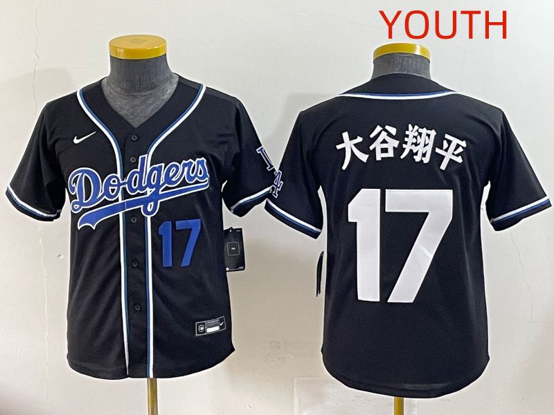 Youth 2025 Los Angeles Dodgers 17 Ohtani Black Three generations Fashion Nike MLB Jersey style 14